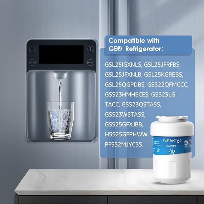 Waterdrop MWF® Refrigerator Water Filters Replacement For GE® MWF®, 4 Pack