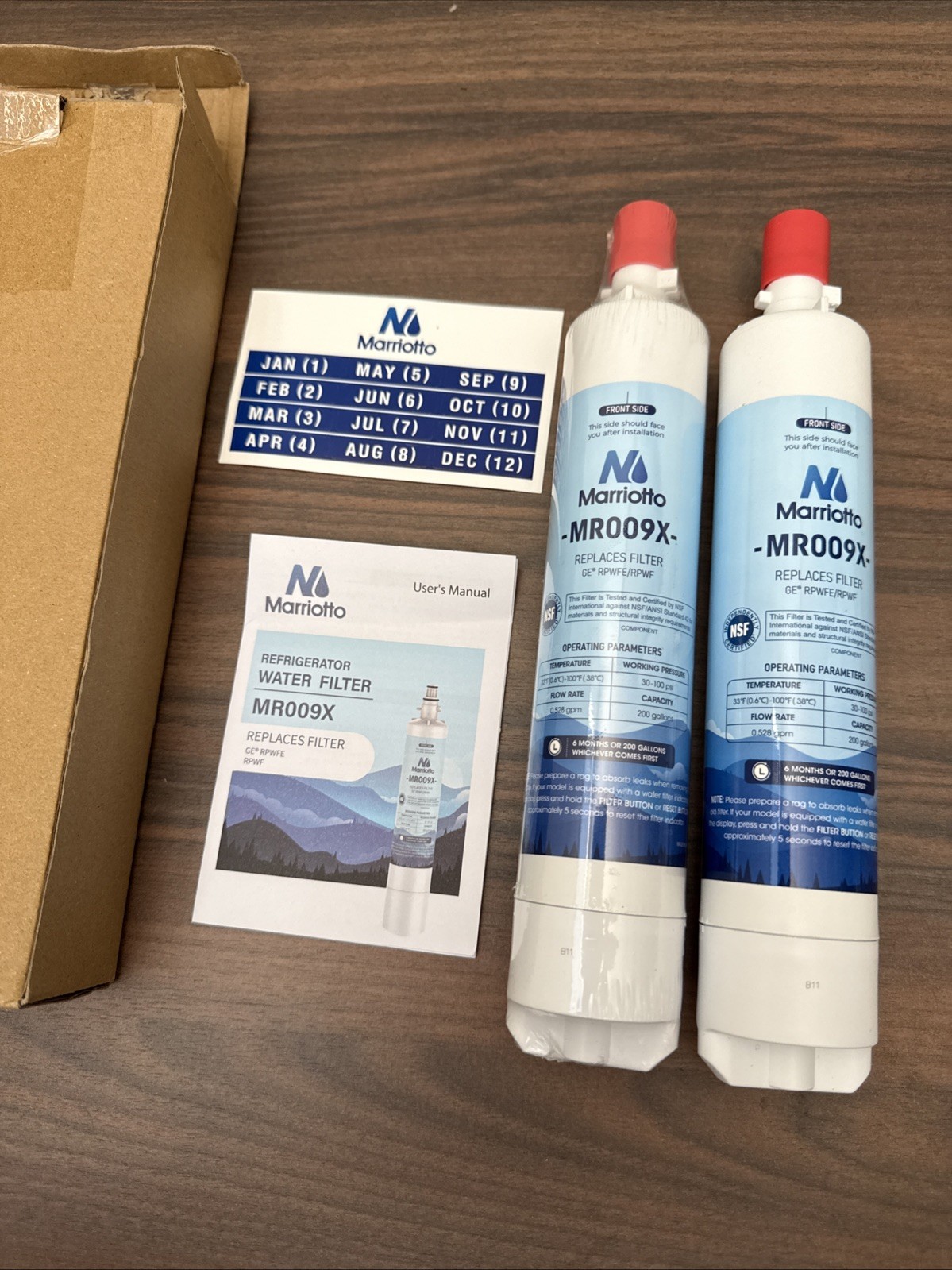 MARRIOTTO Replacement for GE Fridge RPWFE,RPWF(Built-in CHIP)Water Filter Set of