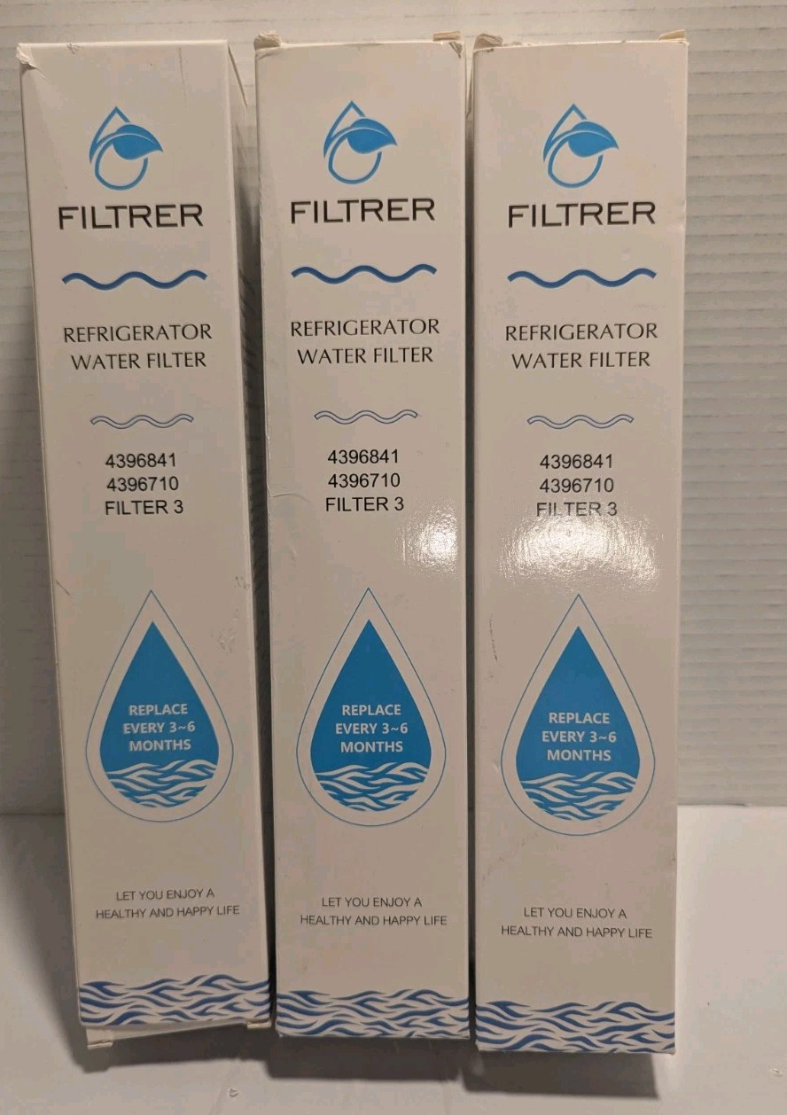 Lot of 3. Filtrer H2o Filter Replacement 4396841, 4396710 Filter 3 NEW Sealed