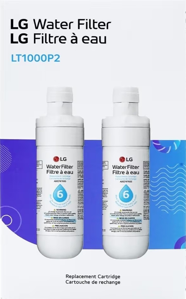 LG LT1000P2 6-Month / 200 Gallon Refrigerator Replacement Water Filter, Reduces