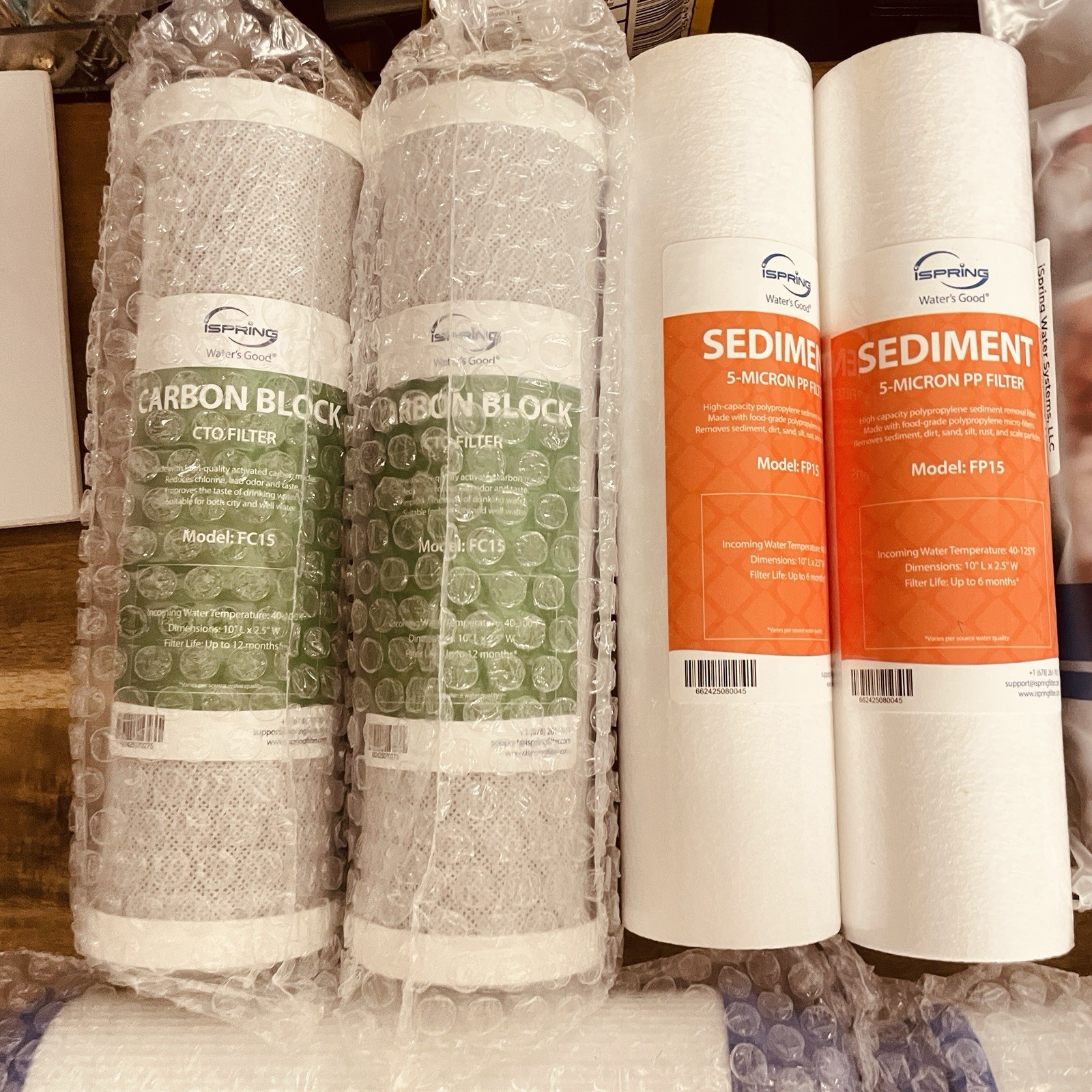 iSpring F9K 1-Year Reverse Osmosis Water Filter Cartridge Pack