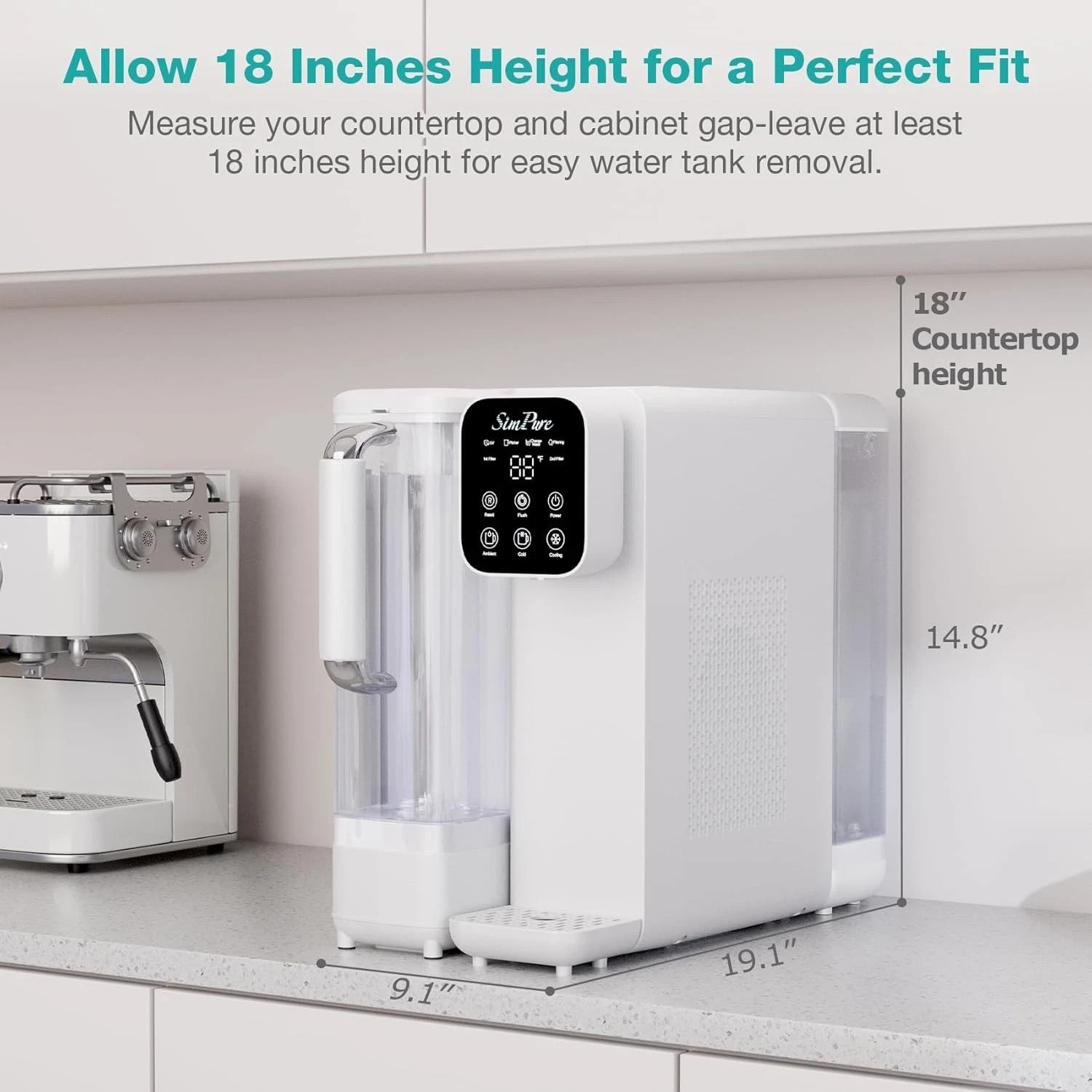 SimPure Y11C Countertop Reverse Osmosis Water Filter w/ Instant Cooling Open Box