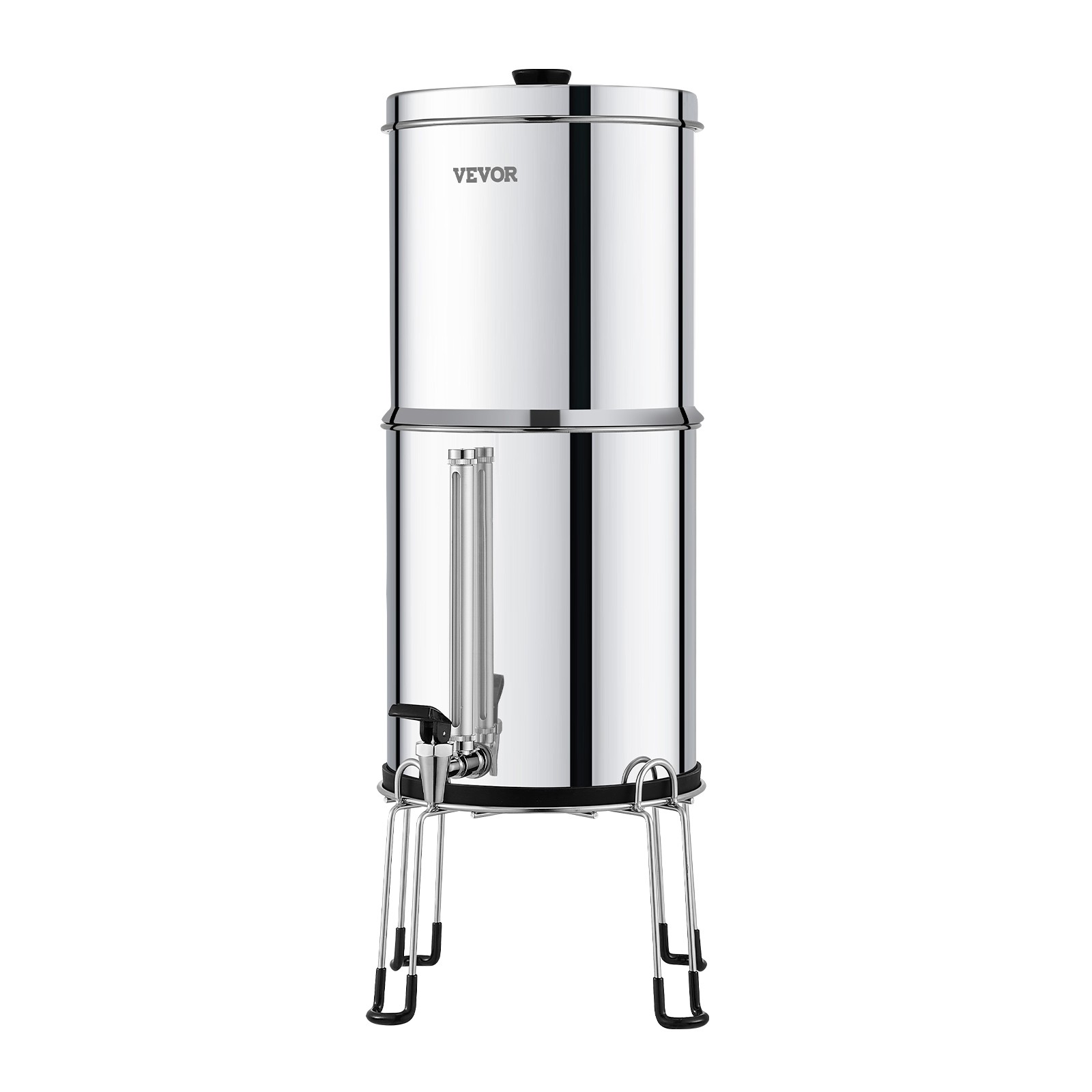 VEVOR 2.25G Gravity-fed Water Filter Countertop System Stainless Steel 2 Filters