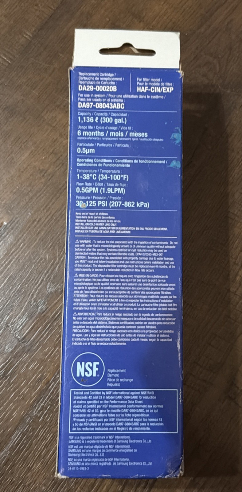 Samsung OEM DA29-00020B HAF-CIN/EXP Refrigerator Water Filter For DA97-08006A-E