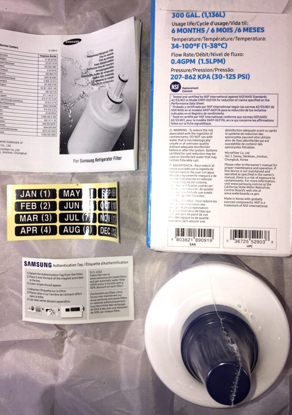 Samsung DA29-00003G Refrigerator Water Filter 300 Gallons Replacement sealed