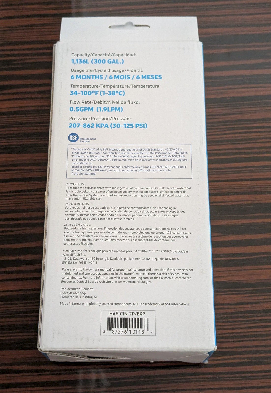 2 PACK Genuine Samsung DA29-00020B HAF-CIN/EXP Refrigerator Water Filter NEW