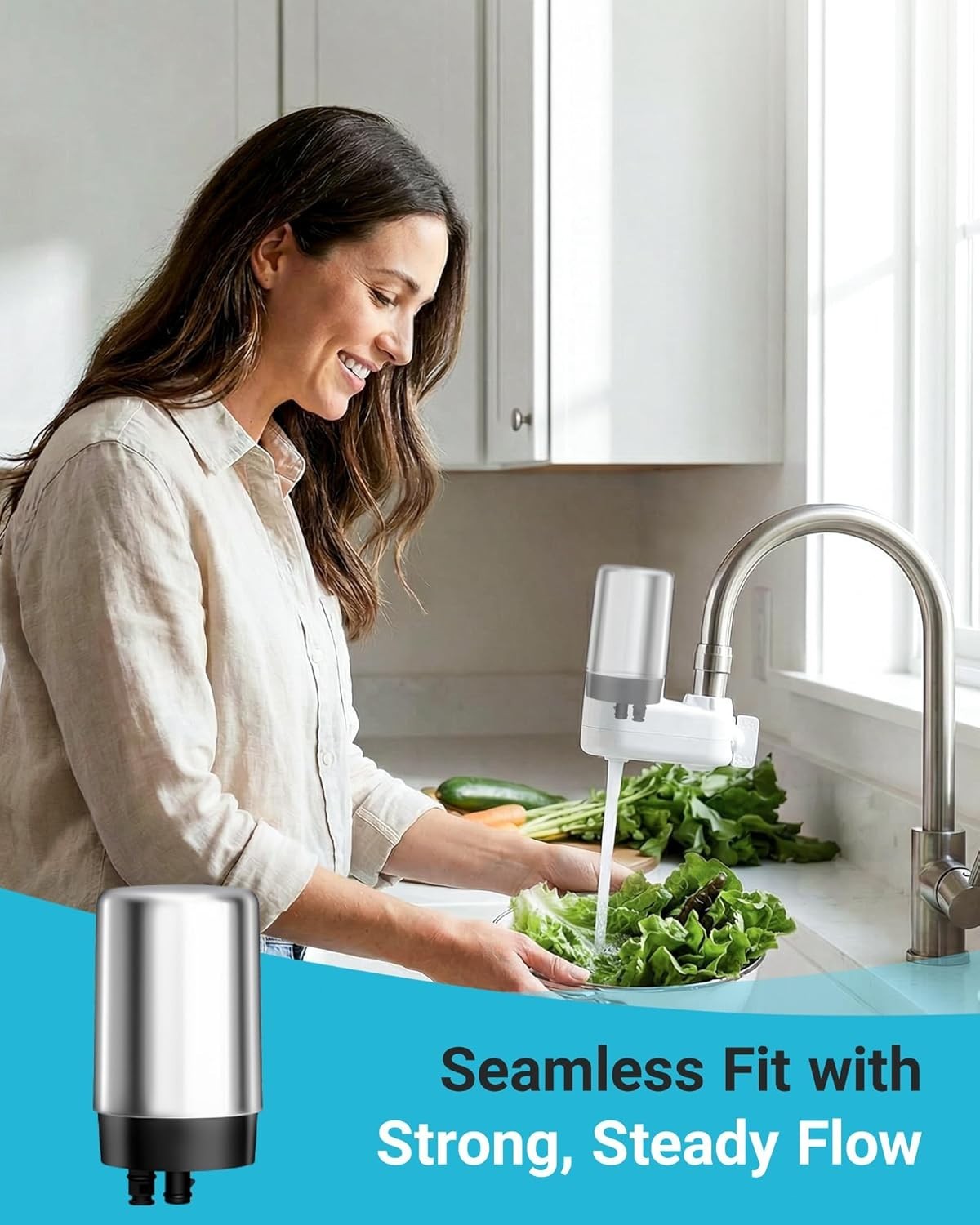 AQUA CREST 7027S Faucet Water Filter, Replacement for Brita® 36311 On Tap FR-200