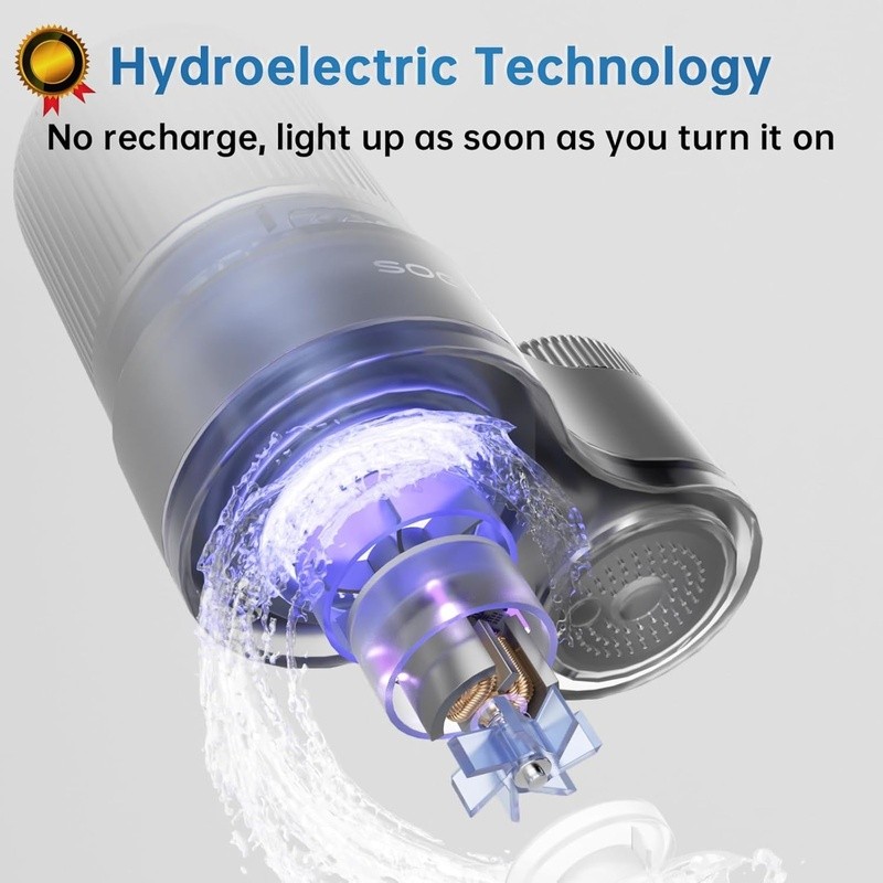 8-Layer Faucet Water Filter Hydroelectric Blue Light Easy Install 300 Gallons US