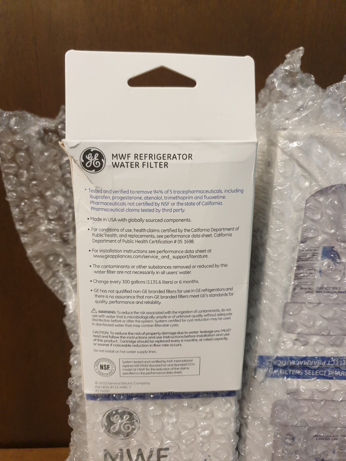 4 Authentic GE MWF SmartWater Refrigerator Water Filters – Quad Packs