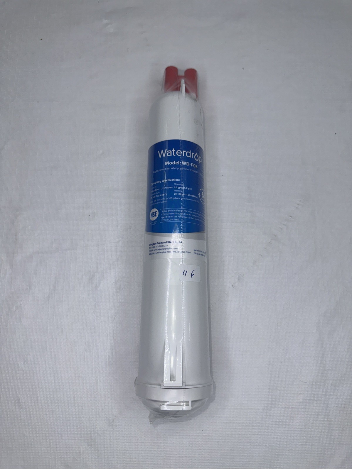 WaterDrop Model: WD-F08 Replacement Refrigerator Water Filter Brand New (Sealed)