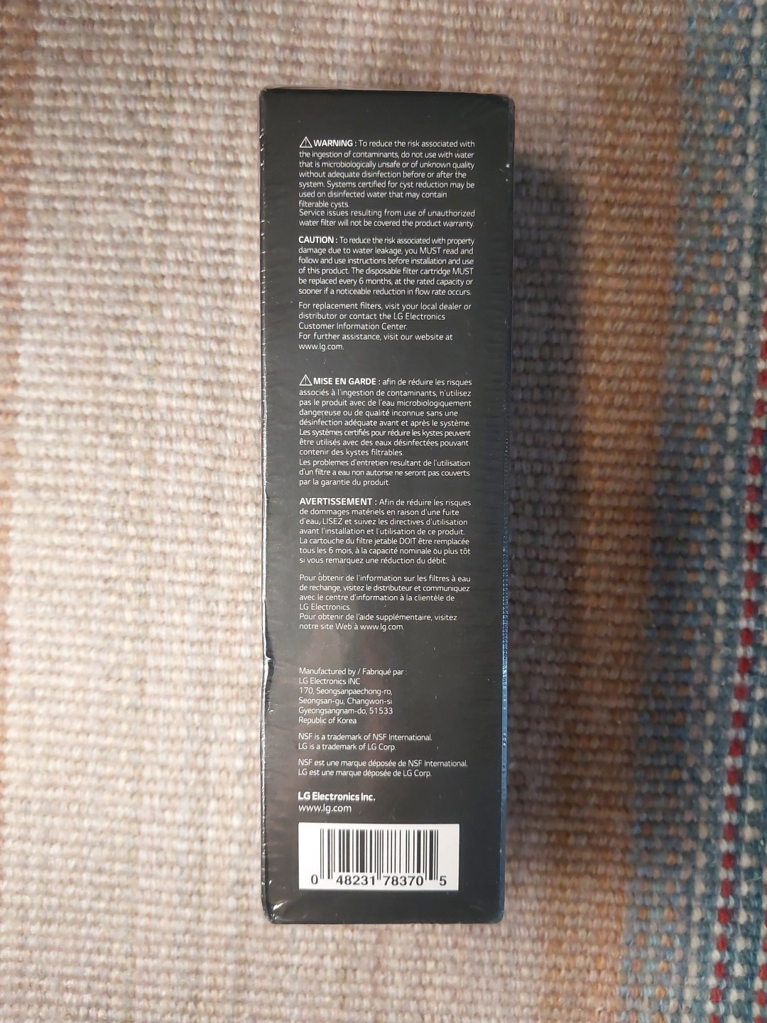 New Genuine LG LT700P/PC/PCS Refrigerator Replacement Water Filter ADQ360061