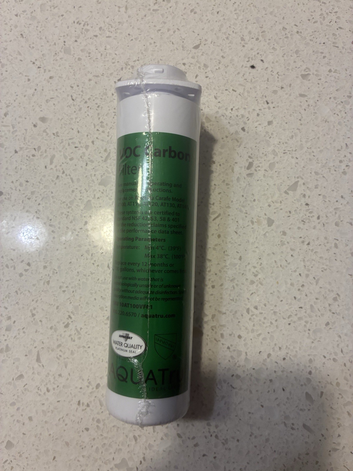 AquaTru Carafe ONLY VOC Carbon Replacement Filter (Stage 4) Sealed
