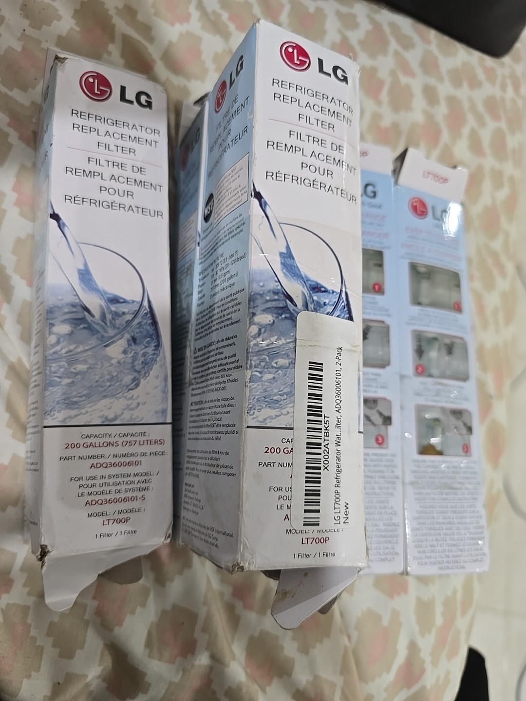 5 X New Sealed LG LT700P Refrigerator Replacement Water Filter ADQ36006101