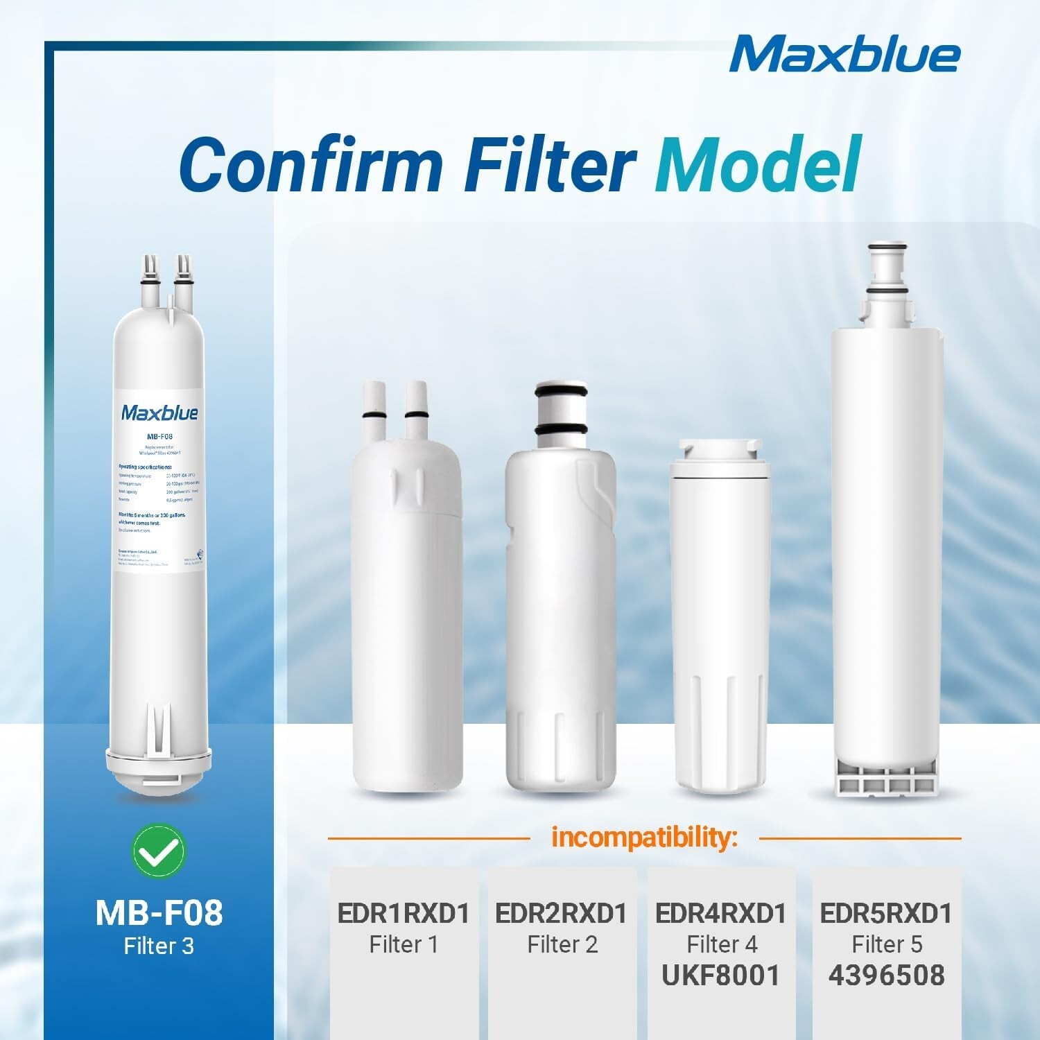 Maxblue MB-F08 Refrigerator Filter, Replacement for Kenmore® 46-9083,46-9030 (2)