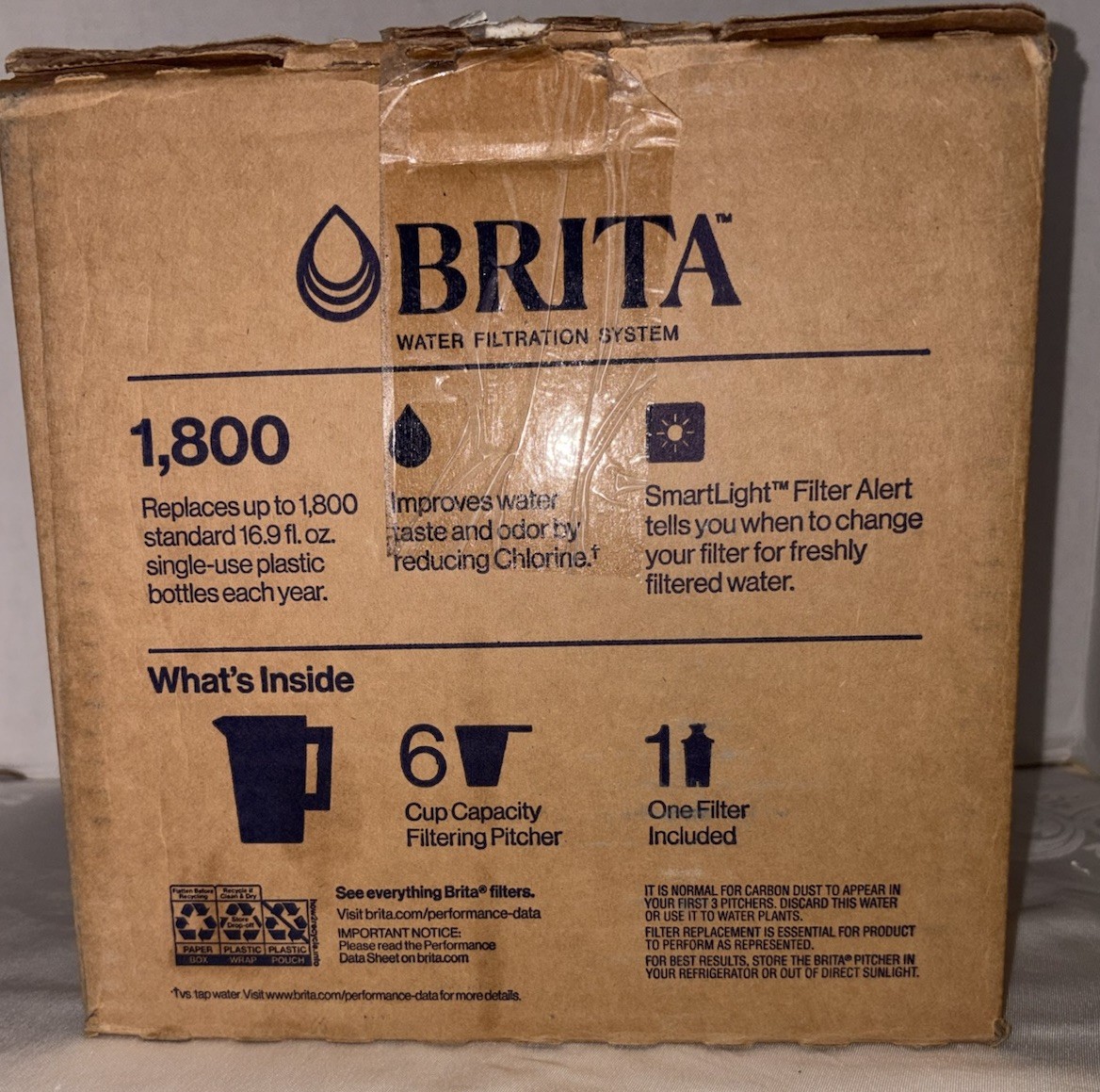 Brita Metro Water Filter Pitcher 6 Cup BPA-Free 1 Brita Filter BRIGHT WHITE