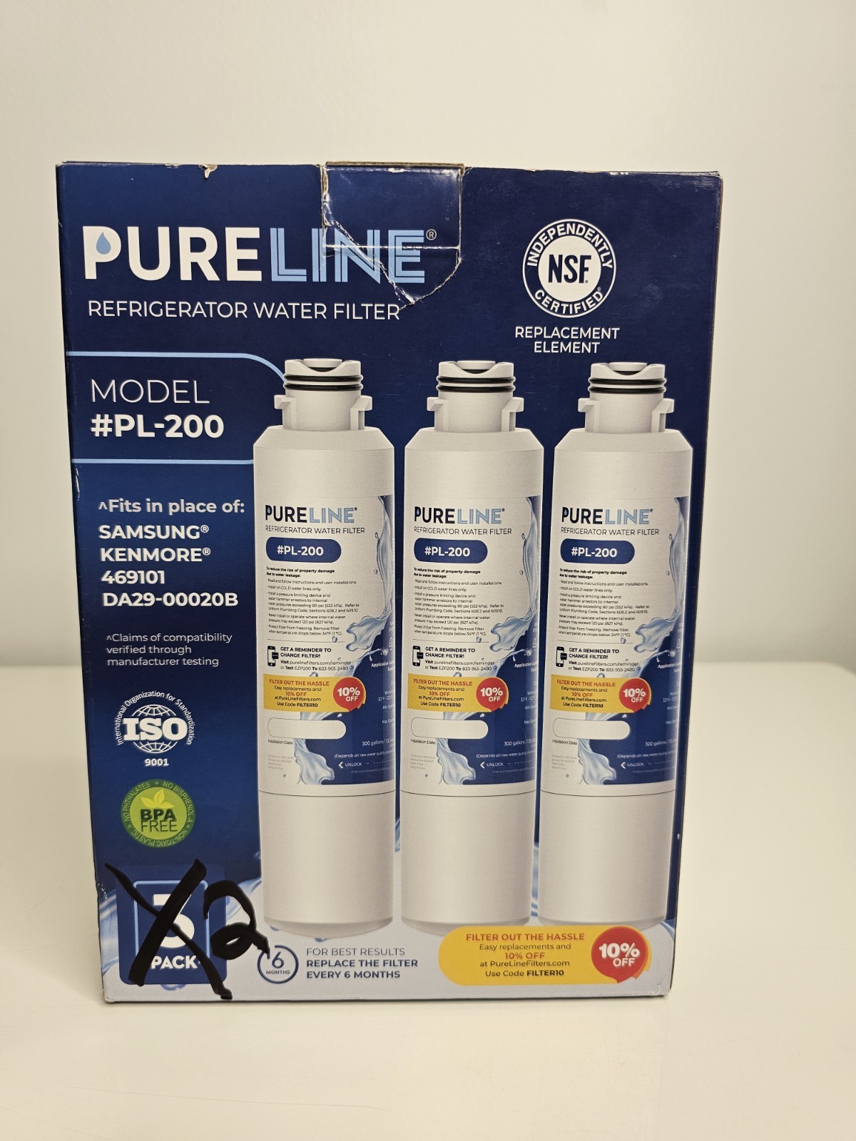 Pureline #PL-200 Refrigerator Water Filter Pack Of 2