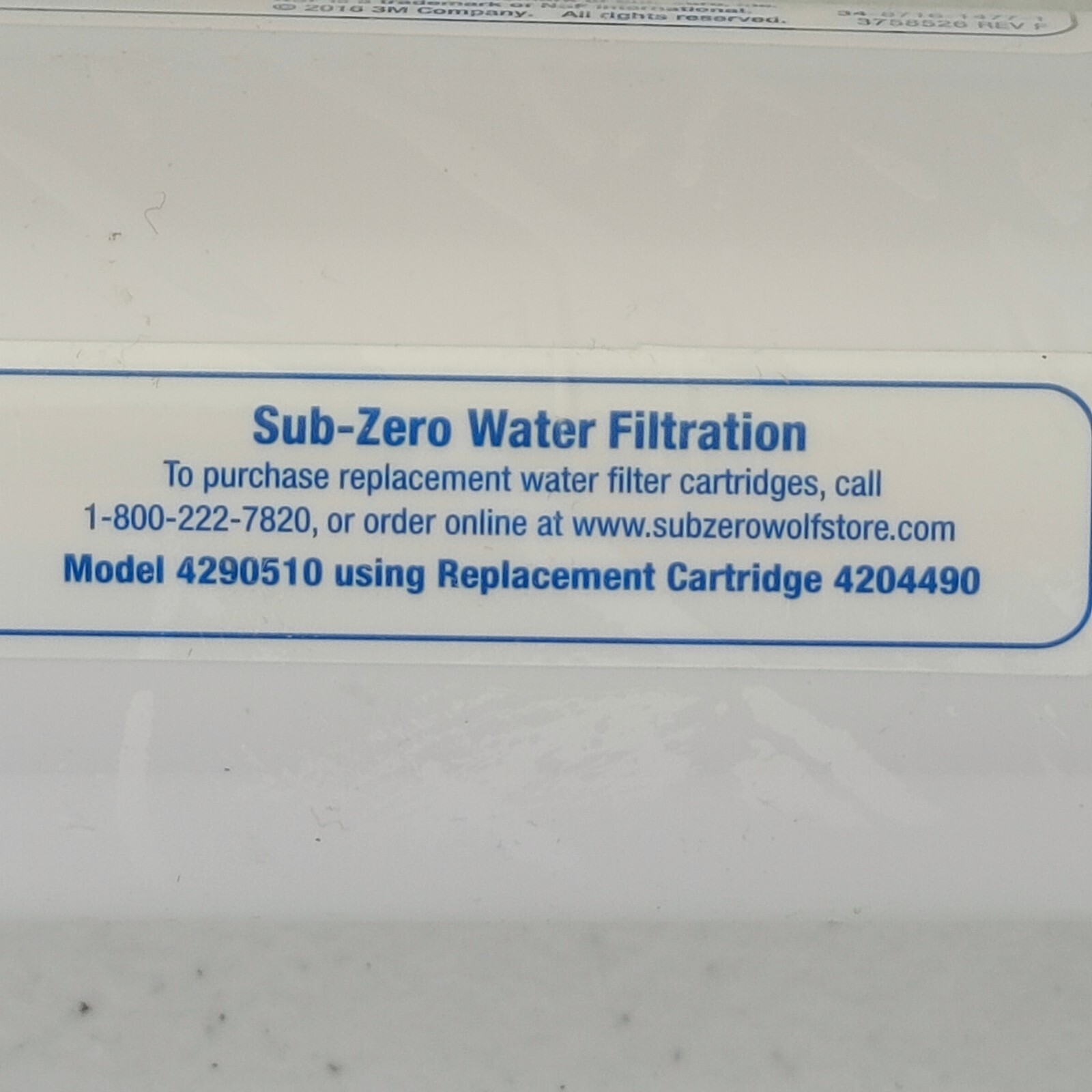 Genuine Sub-Zero Refrigerator Water Filter 4204490