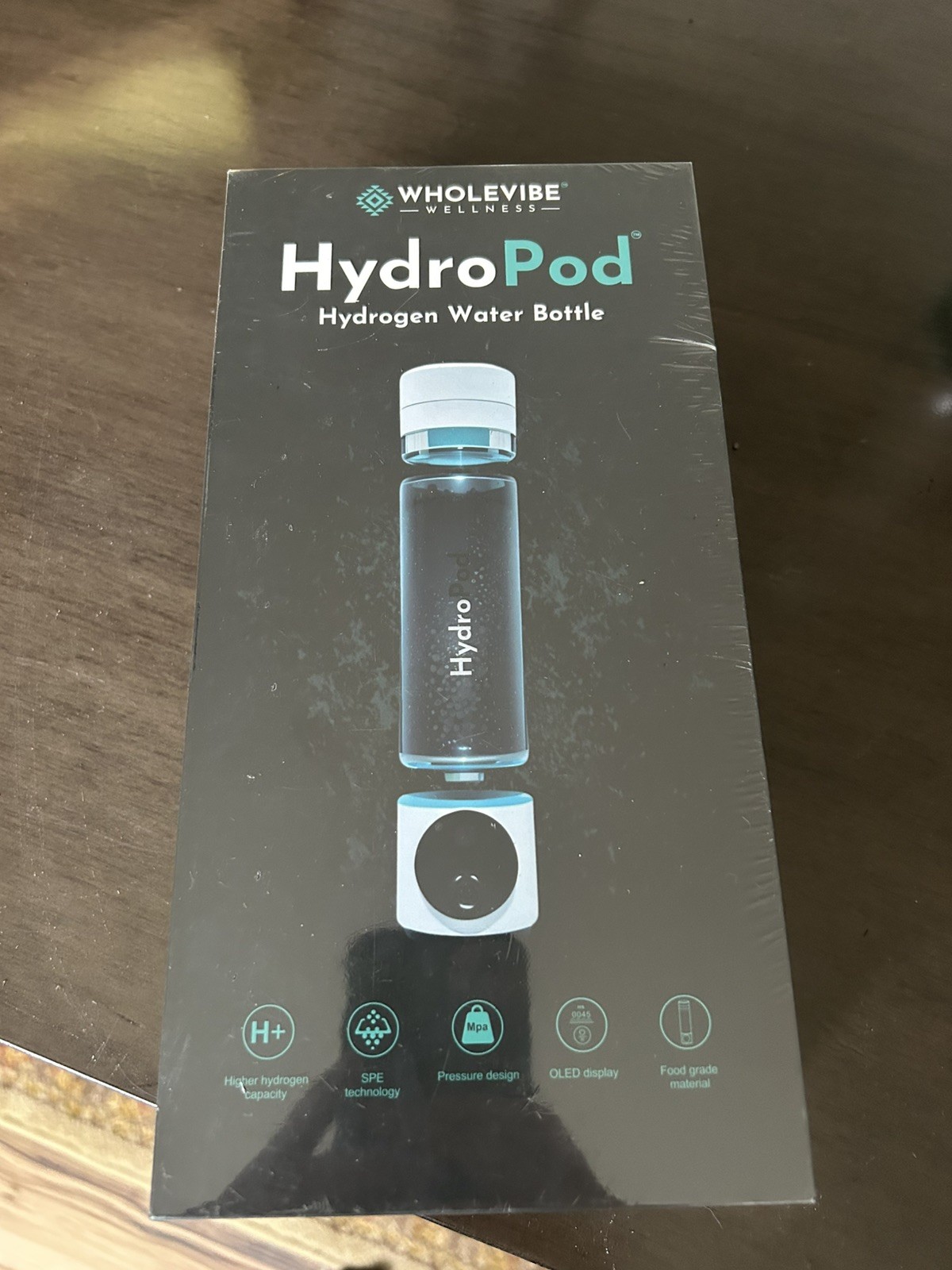 Wholevibe Wellness HydroPod Hydrogen Water Bottle; Ion Water Bottle NEW Sealed