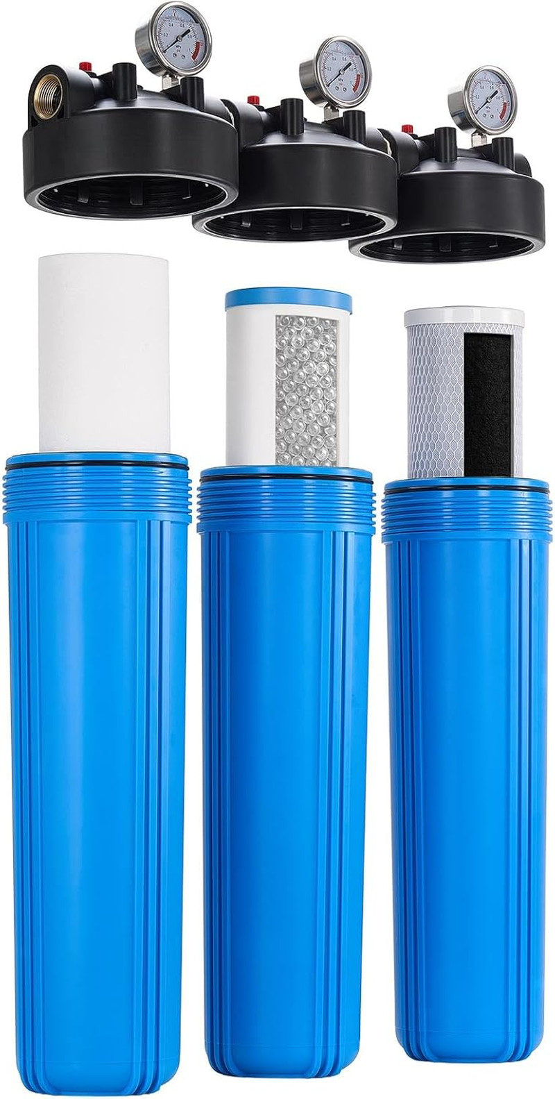 3-Stage Whole House Water Filter System – Reduces Chlorine, Odor & Rust