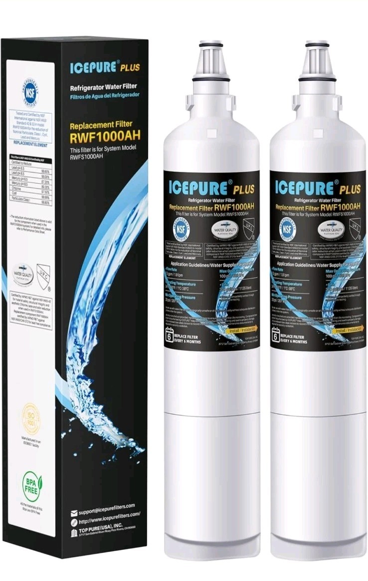 IcePure Plus Refrigerator Water Filter for Kenmore 46-9990 LG LT600P – 2 Pack
