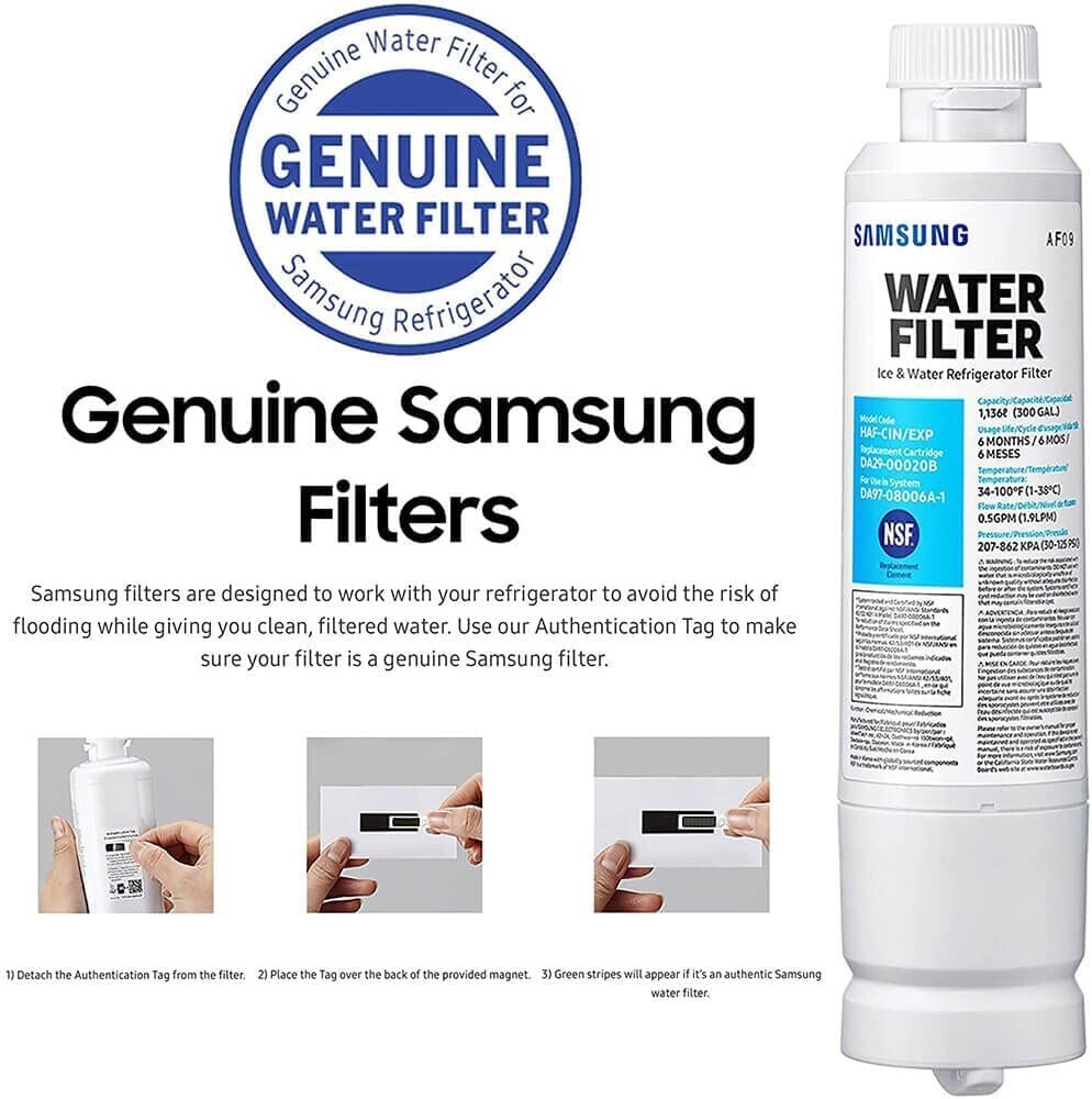 4 PACK Genuine Samsung DA97-17376B HAF-QIN/EXP REFRIGERATOR Water Filter