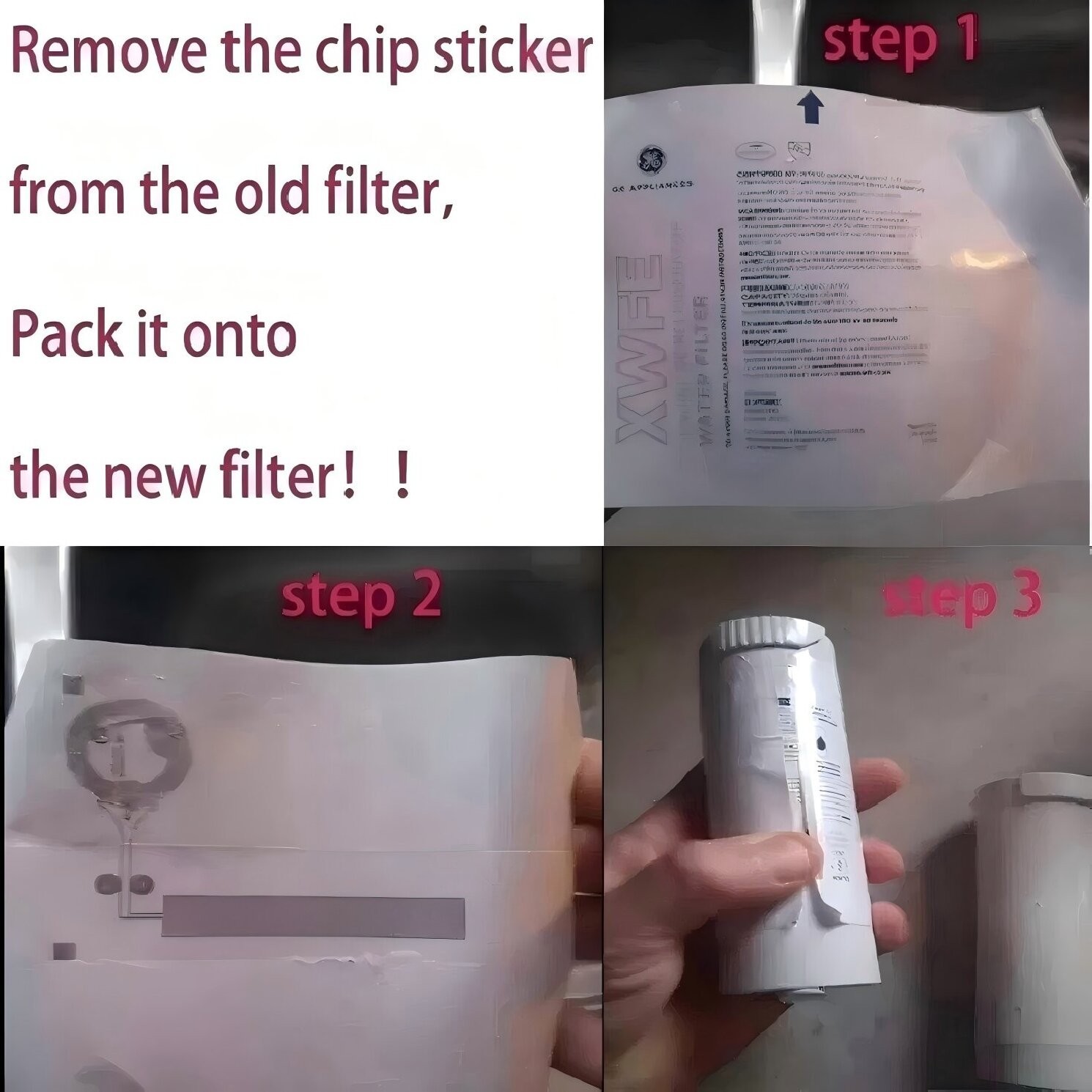 GE XWFE Replacment Refrigerator Water Filter (Without Chip)