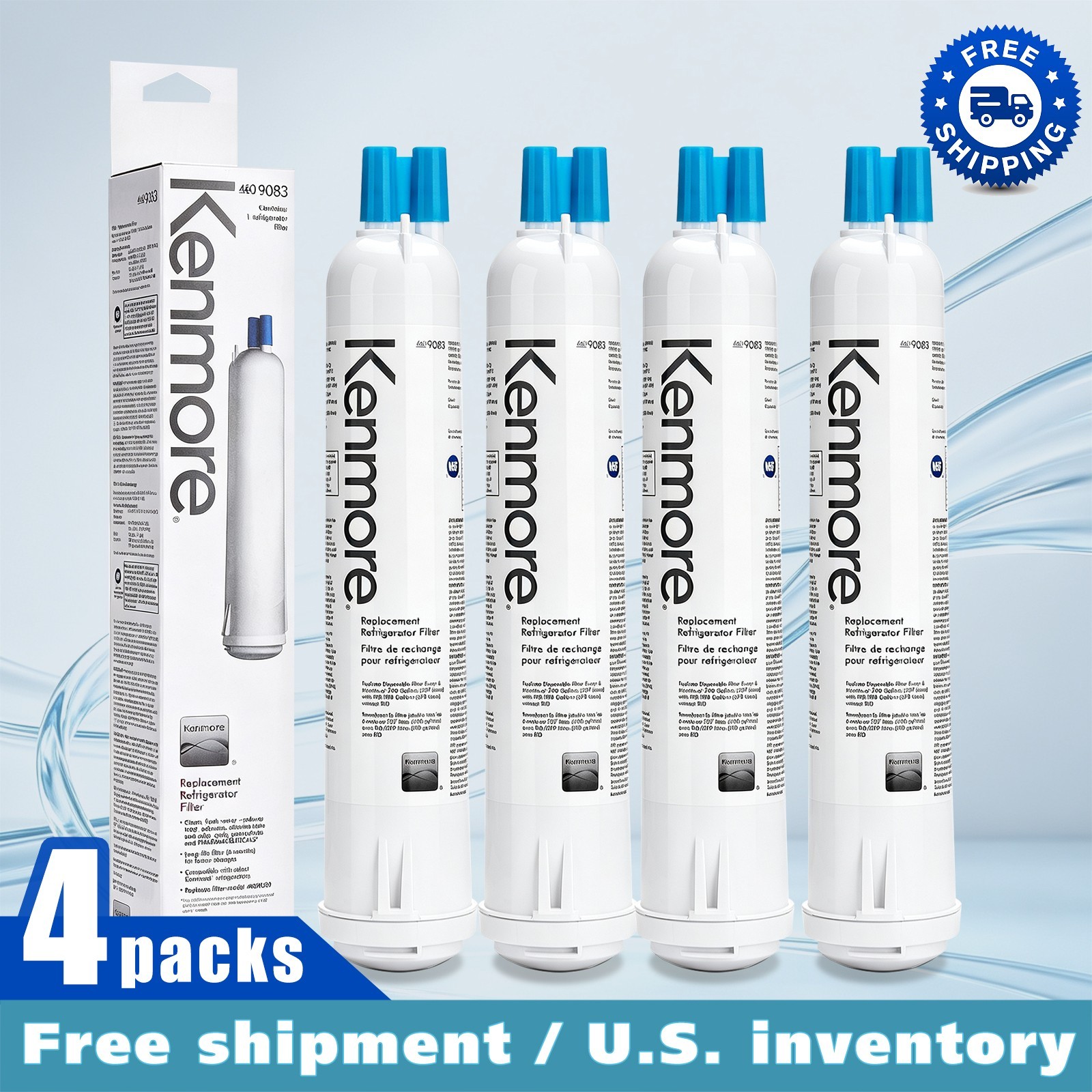 Kenmore 9083 469083 9020 Replacement Refrigerator Cartridge Water Filter 4 Packs