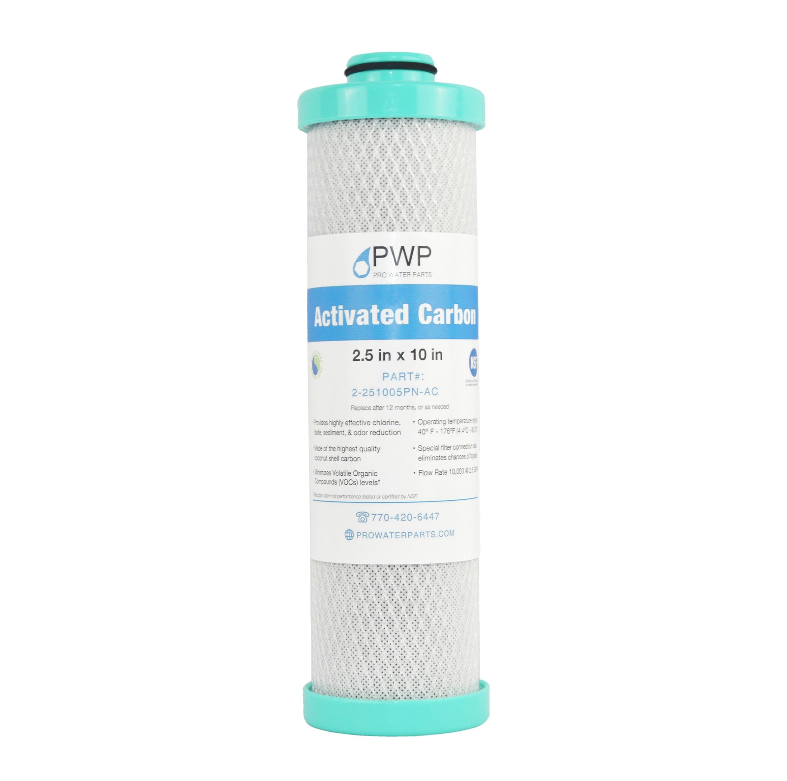 2 Pack 2.5 x 10″ RV Water Filter Replaces FRE-10-GN Activated Carbon Block