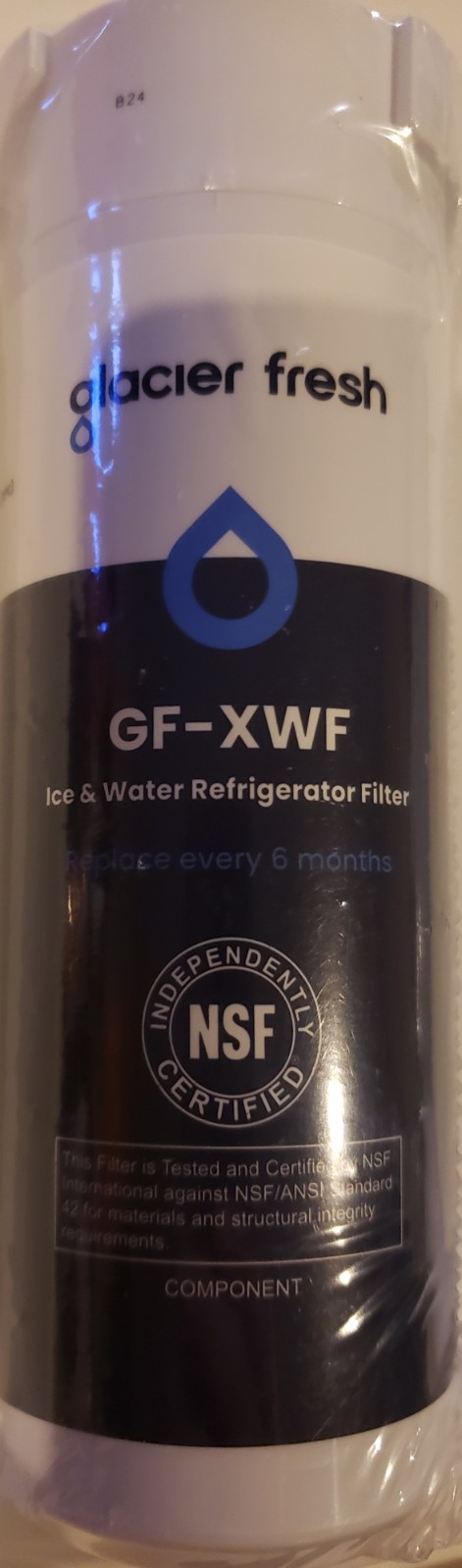 GLACIER FRESH GF-XWF Refrigerator Water Filter Replacement for GE XWF