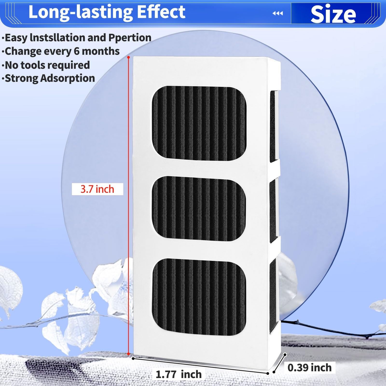 4 Pack Paultra2 Refrigerator Air Filter Replacement For 4PCS, Black