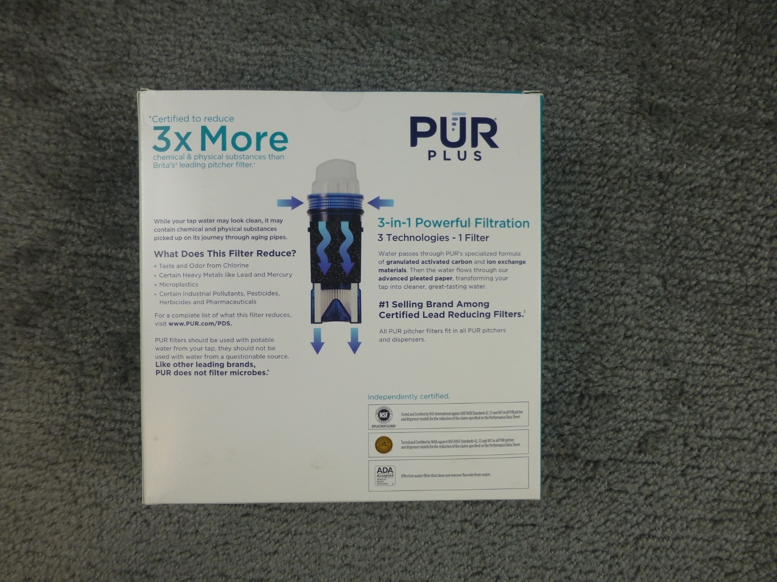 Pur Plus Water Filter Replacement For Pitchers & Dispensers 3 Count PPF951K NIB