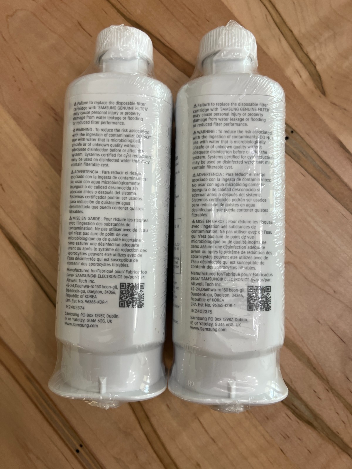 Samsung Genuine Refrigerator Water Filter HAF-QIN/EXP 2 Pack DA97-17376B Sealed