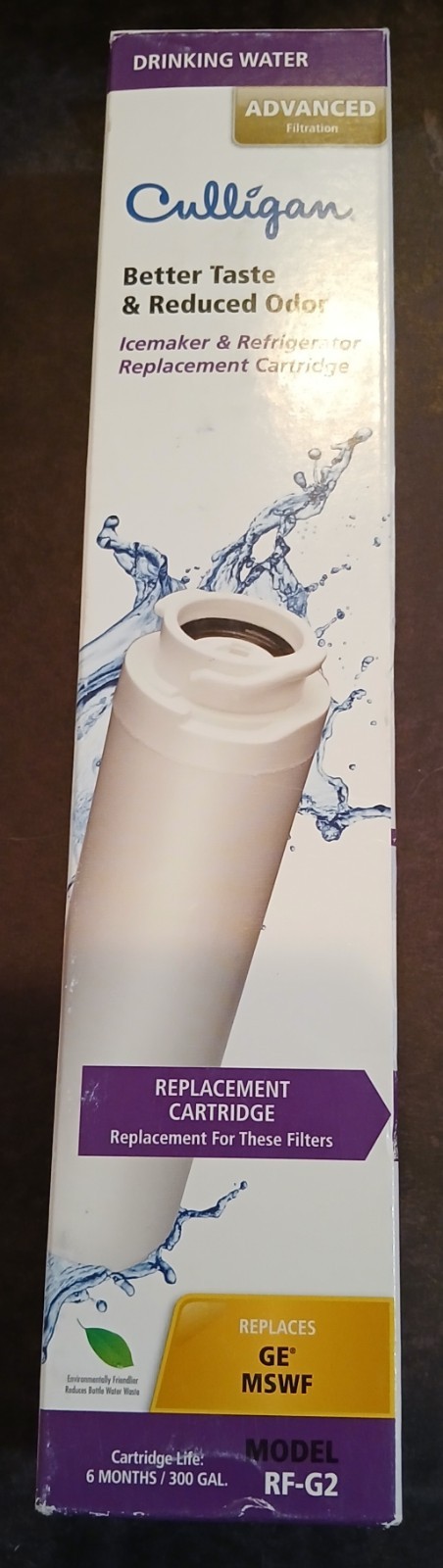 Culligan Refrigerator Replacement Cartridge Filter RF-G2A Replaces Multiple GE