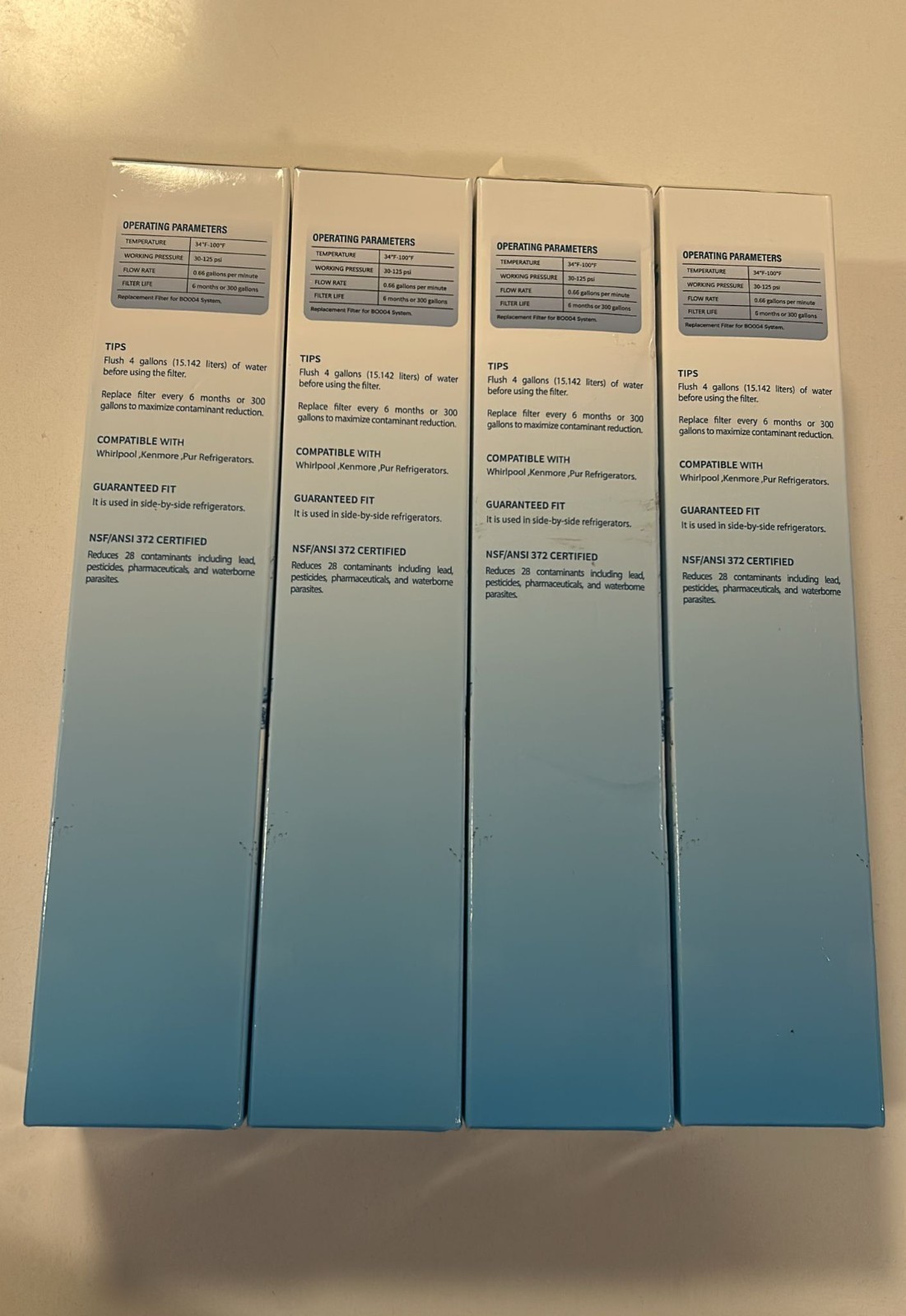 4 Pack NEW 4396²841 EDR3²RXD1 Filter 3 9083 Refrigerator Ice Replacement US