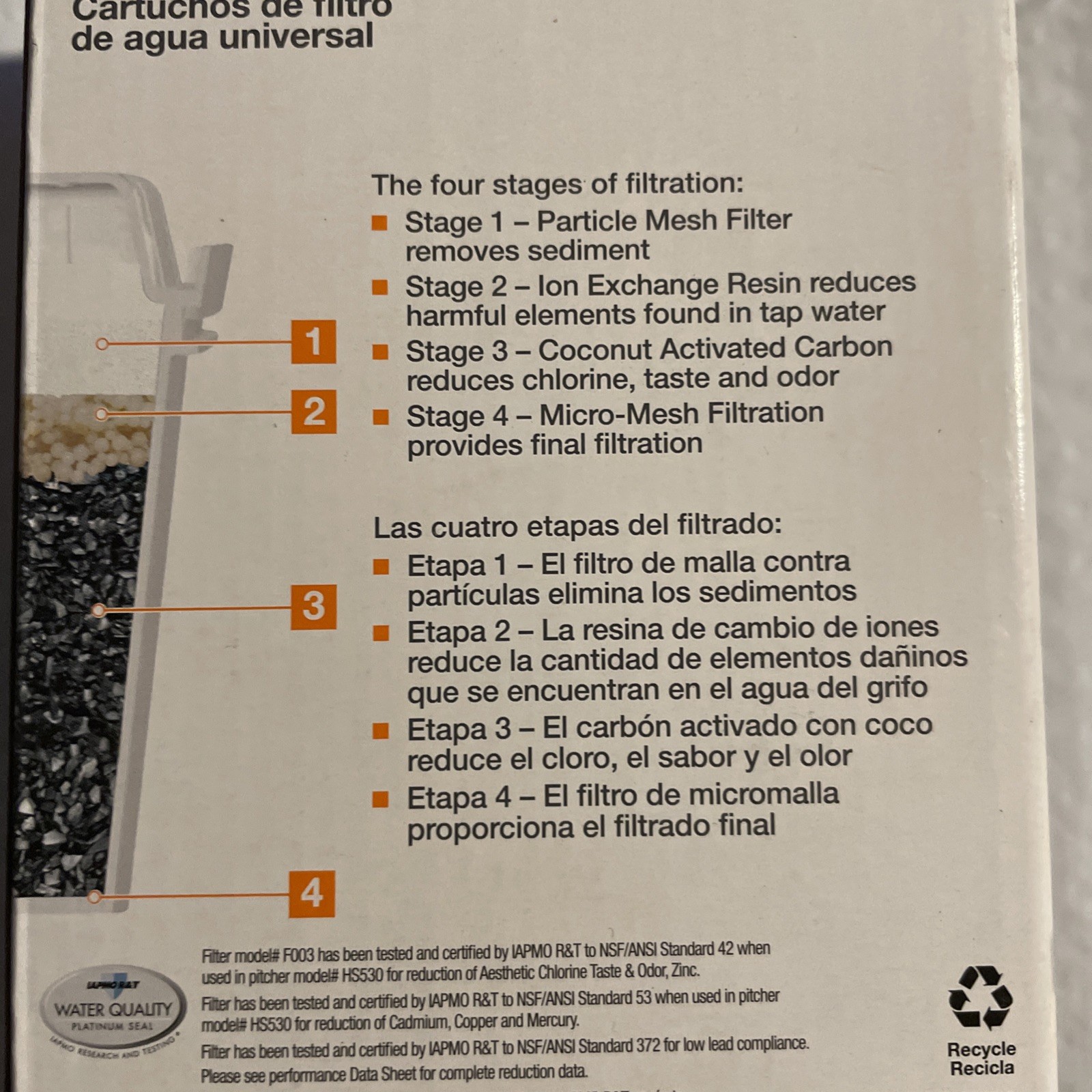 HDX F003 8-Pack Universal Water Filter Cartridges (Compatible W/ Brita Pitchers)