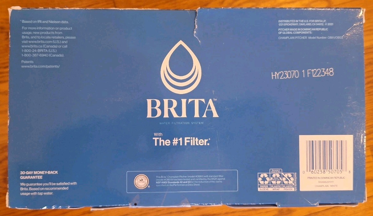 Brita Elite 10-Cup Water Pitcher + 2 Filters, New Package