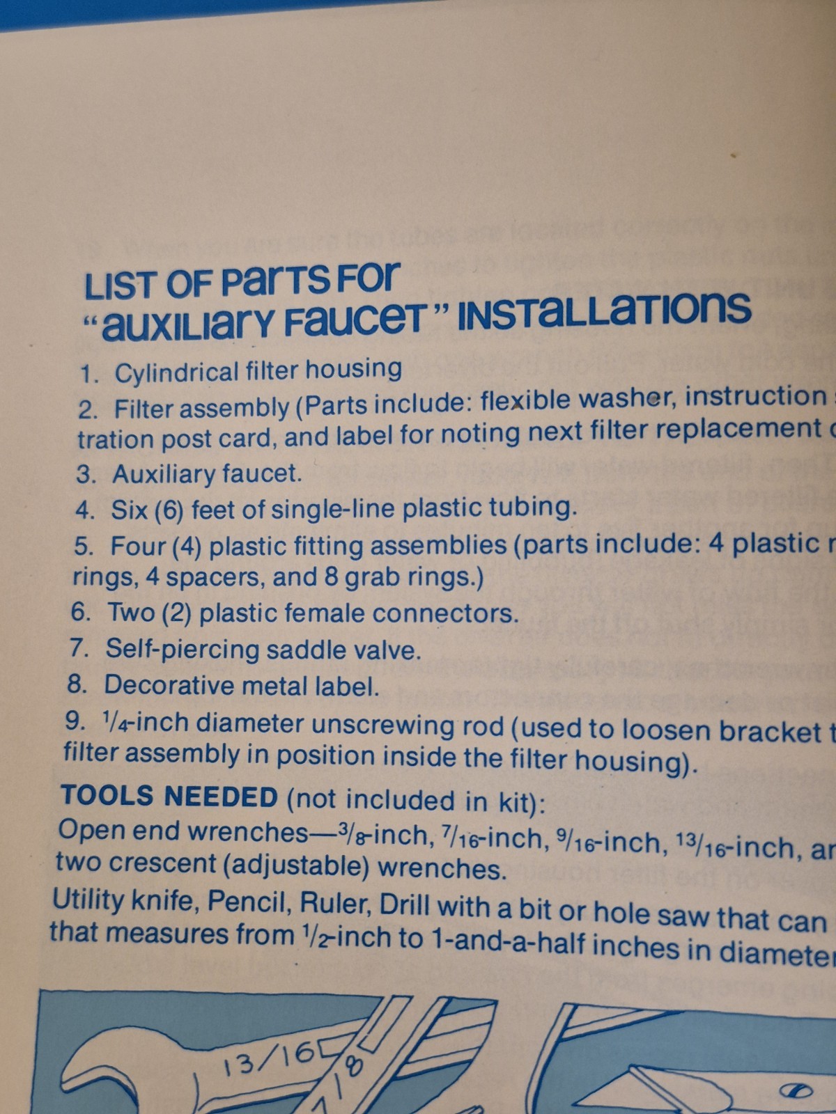 Amway E-9234 Water Treatment System Auxiliary Faucet Kit INCOMPLETE