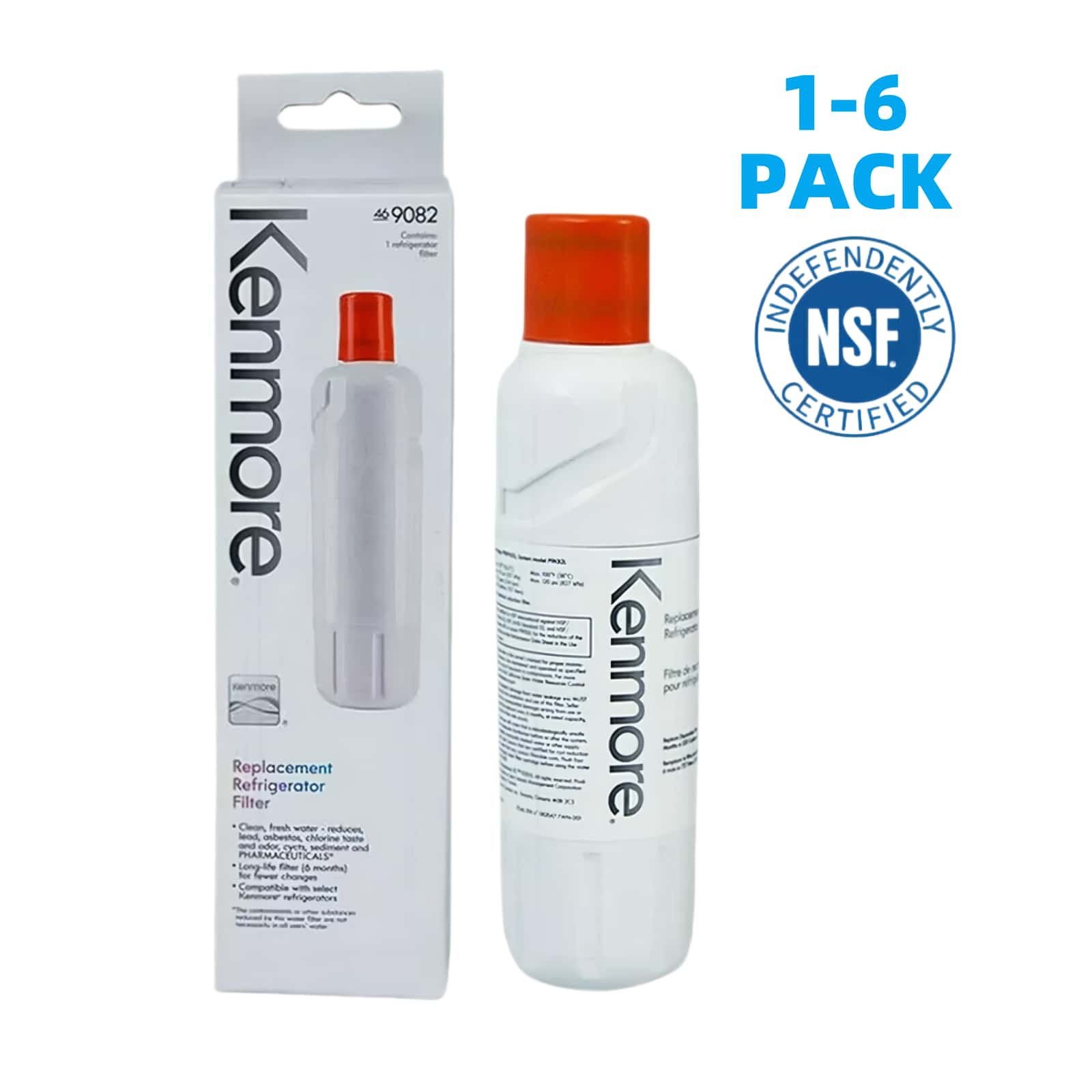 6 Pcs Kenmore 9082 469082 Refrigerator Water Filter 46-9082 US stock-US SHIPPED