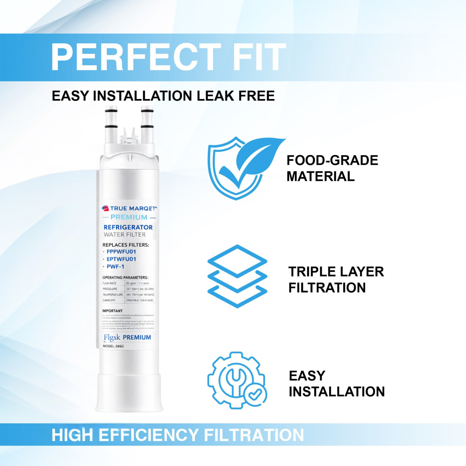 Replacement For Frigidaire® FPPWFU01 Water Filter and FRGPAAF2 PureAir RAF-2 Air