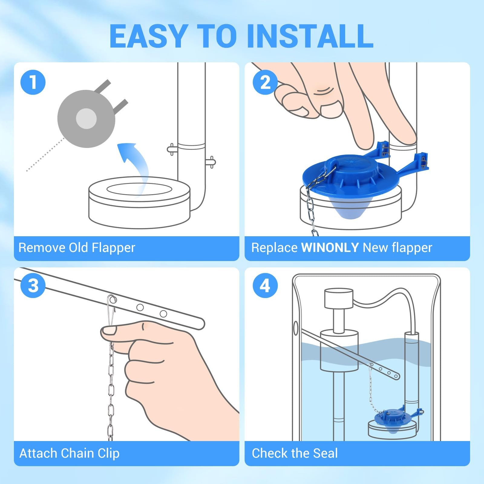 Universal Toilet Flapper Replacement 2 Inch – Compatible with Most American S…