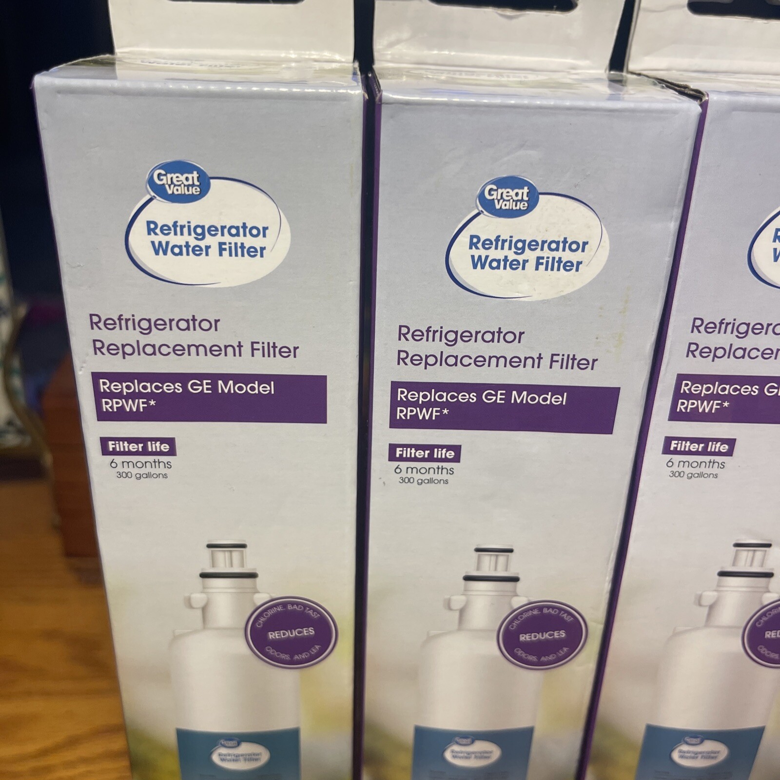 (3) Great Value Refrigerator Water Filter Replaces Ge Model RPWF 6months 300 gal