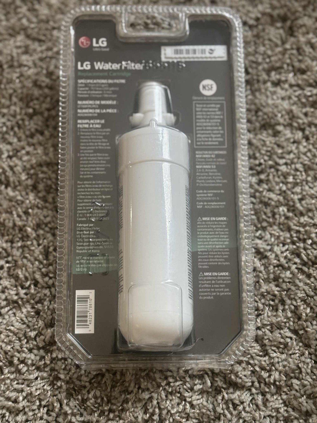 LG LT700P 6 Month/200 Gallon Capacity Replacement Fridge Water Filter ADQ360061