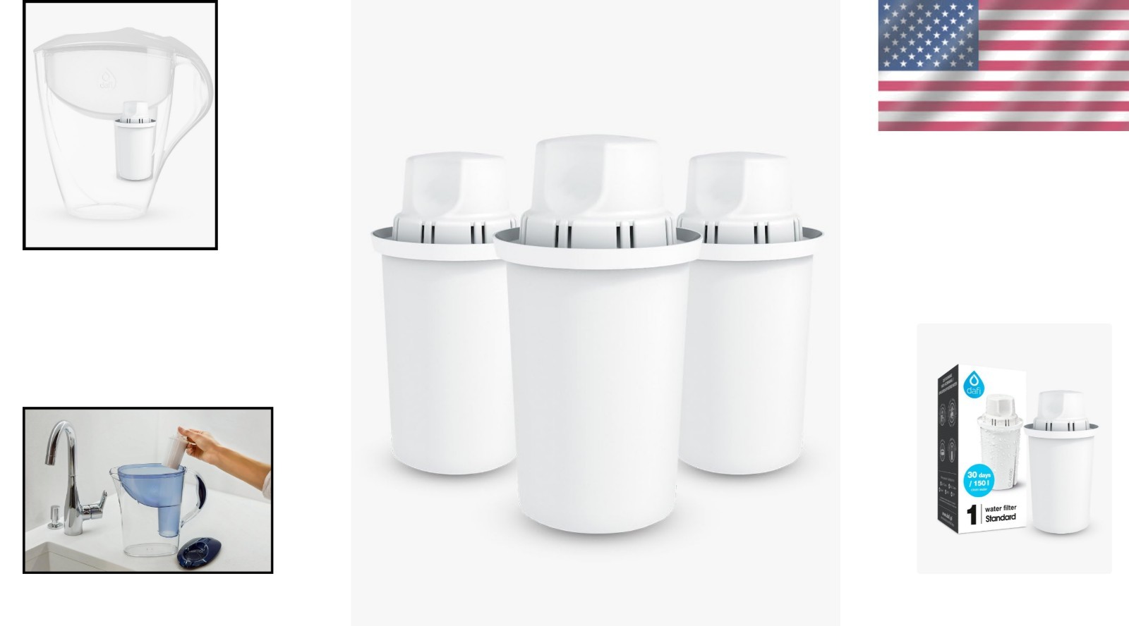 3-Pack Eco-Friendly Water Filters – Purifies, Reduce Waste & Improves Taste