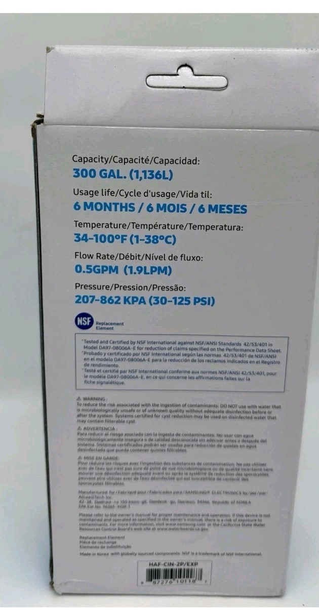 SAMSUNG Genuine Filters for Refrigerator Water and Ice,2 Pack