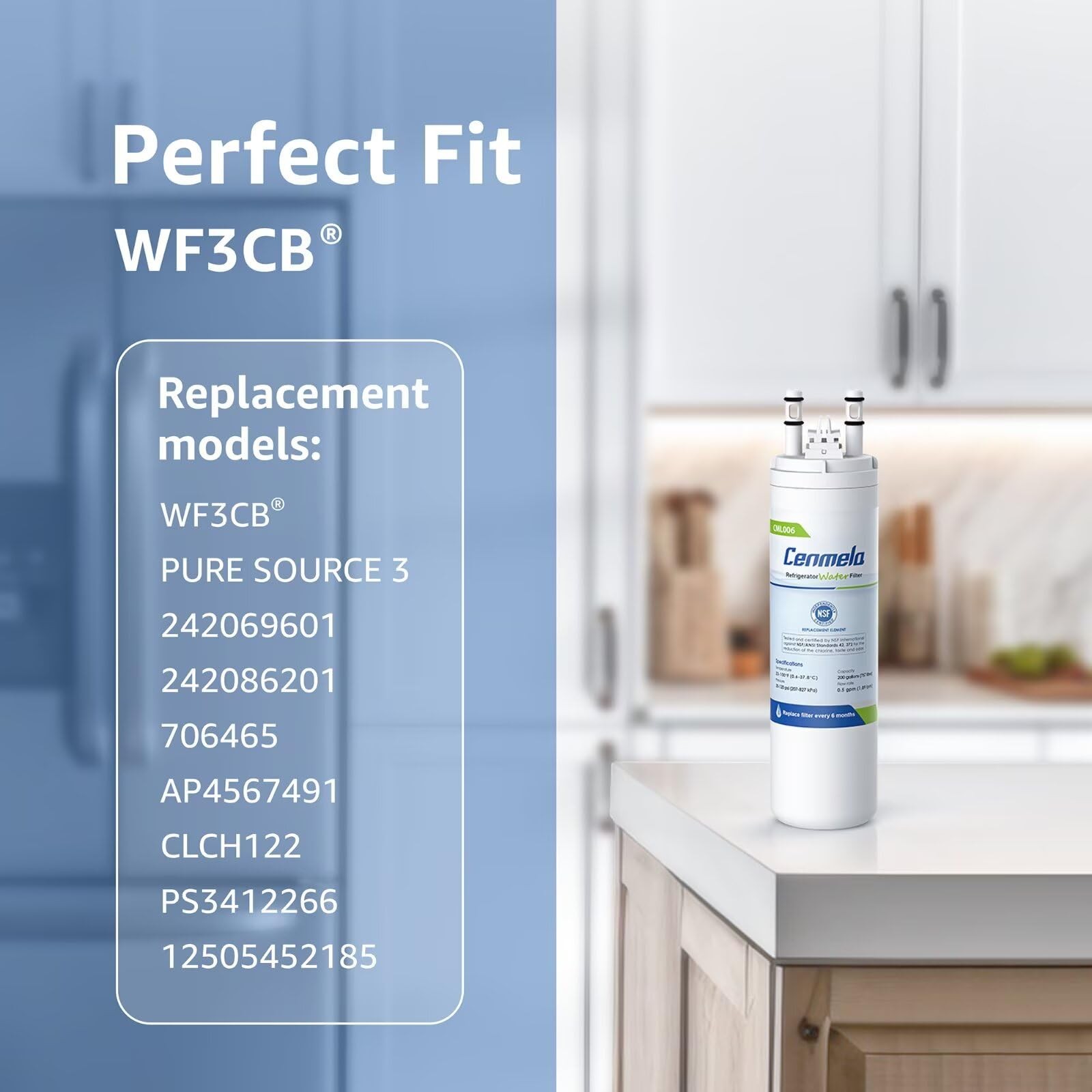WF3CB Replacement Water Filter for Frigidaire Pure Source 3 9″ 1-Pack