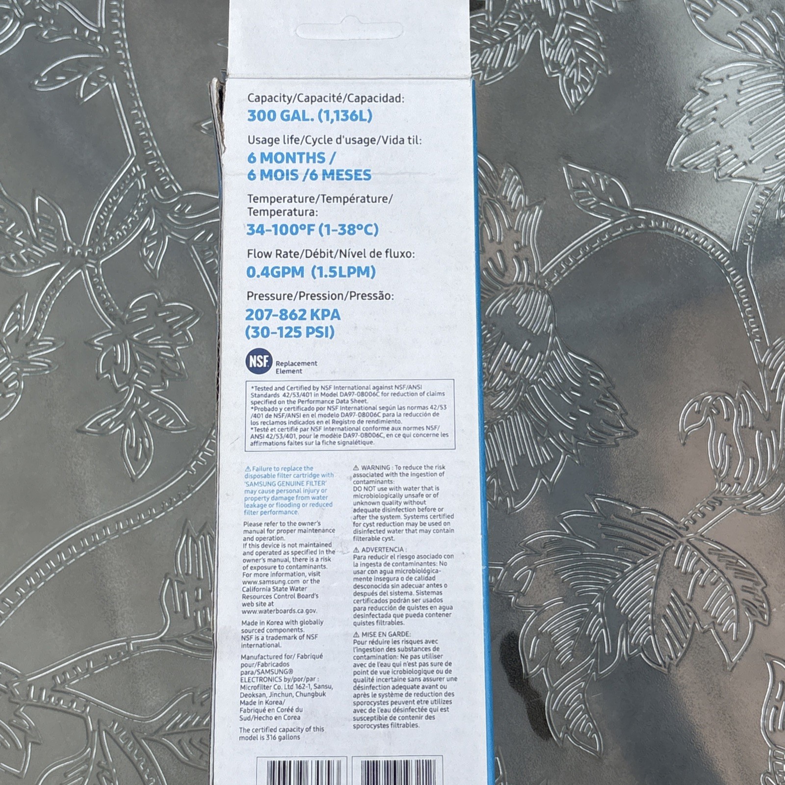 Samsung HAF-QIN/EXP Genuine Refrigerator Water Filter Reduces 99% of Harmful Con