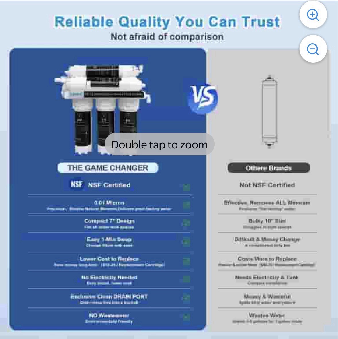 Eiree UF33 6 Stages Ultra Filtration Under Sink Water Filter System Under Counte