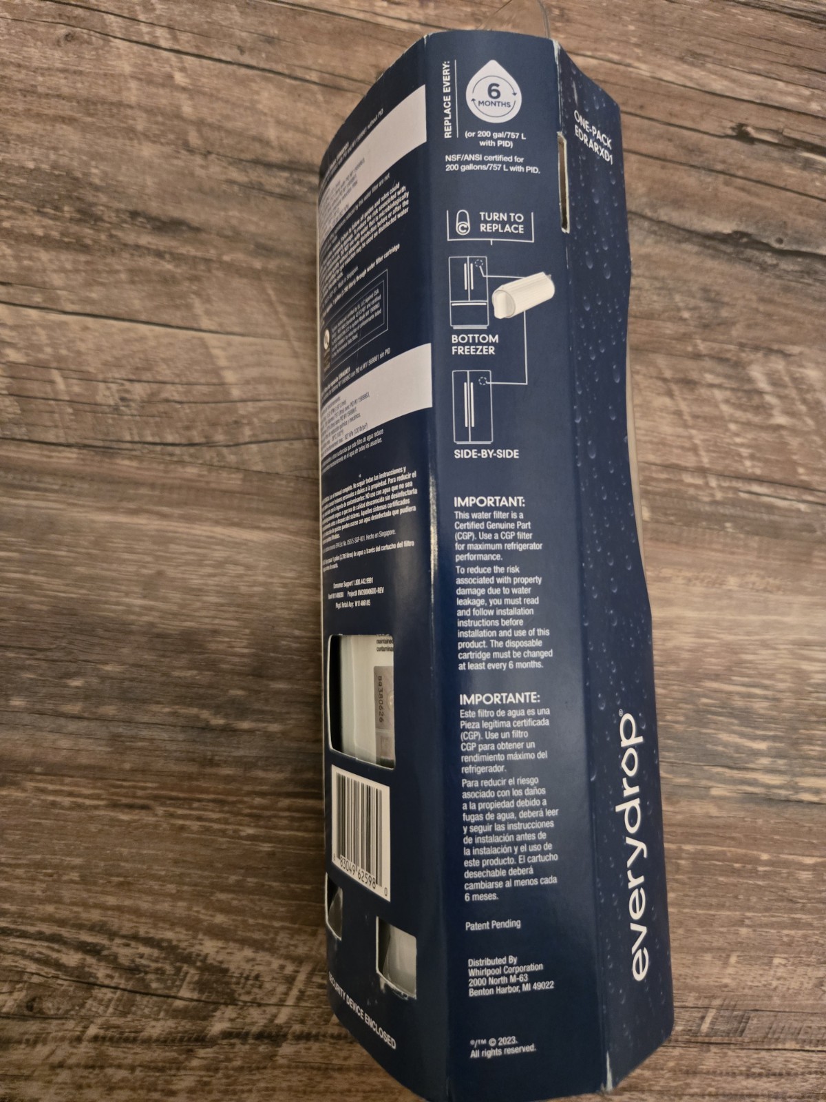 Everydrop Whirlpool A EDRARXD1 Ice & Water Single Filter, Whirlpool Maytag Amana
