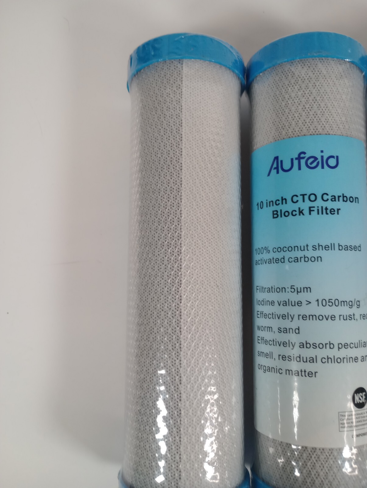 Aufeia 10 in x 2.5 in CTO carbon block filter Replacement for Whole House RO 5μm