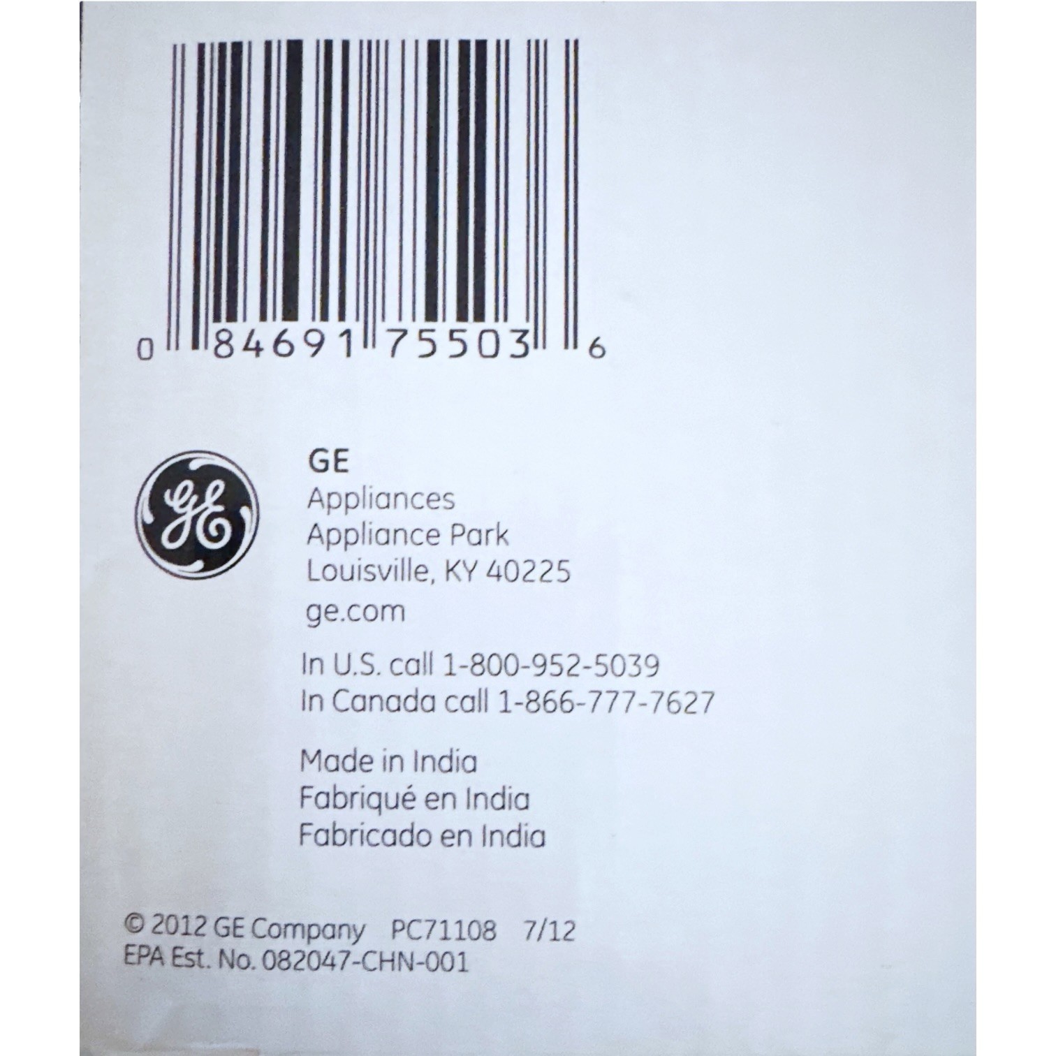 GE FX12P Reverse Osmosis Water Replacement Filter B Set Of 2 GXRM10RBL SEALED